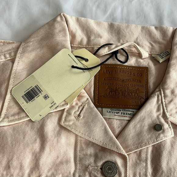 Levis Womens Tailored 90s Trucker Jean Jacket in Pink Mauve NEW - Picture 11 of 12